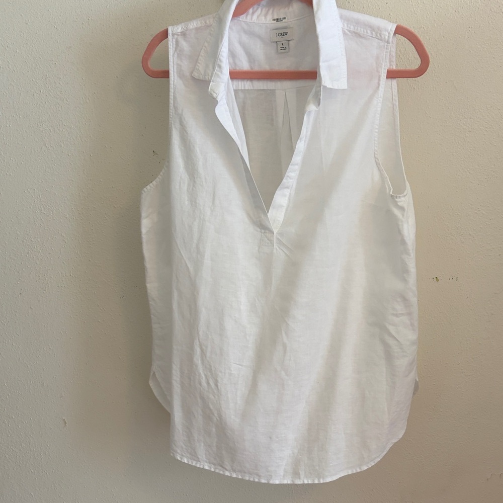 JCrew sleeveless pullover white Blouse
